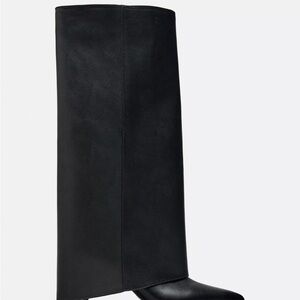 Zara Black Over-the-Knee Straight Shaft Boots